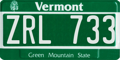VT license plate ZRL733