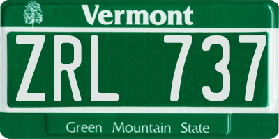 VT license plate ZRL737