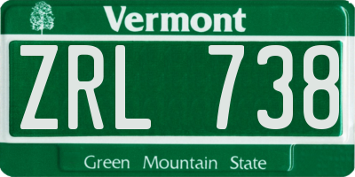 VT license plate ZRL738