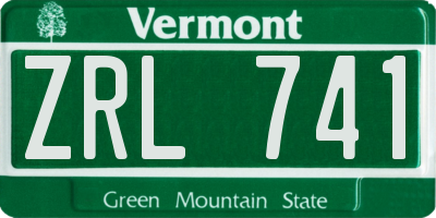 VT license plate ZRL741