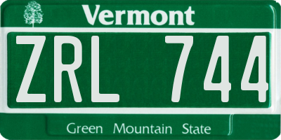 VT license plate ZRL744
