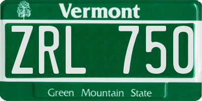 VT license plate ZRL750