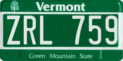VT license plate ZRL759