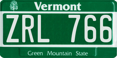 VT license plate ZRL766