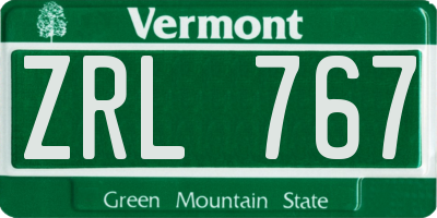 VT license plate ZRL767