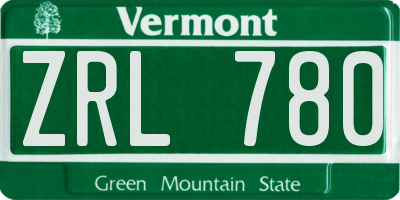 VT license plate ZRL780