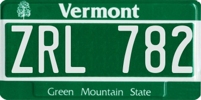 VT license plate ZRL782