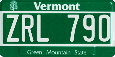 VT license plate ZRL790