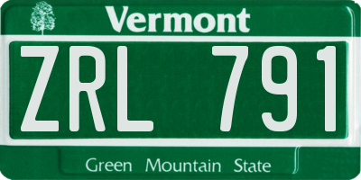 VT license plate ZRL791