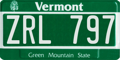 VT license plate ZRL797