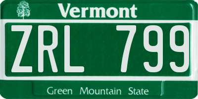 VT license plate ZRL799