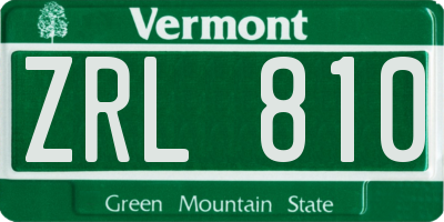 VT license plate ZRL810
