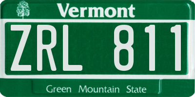 VT license plate ZRL811