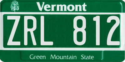 VT license plate ZRL812