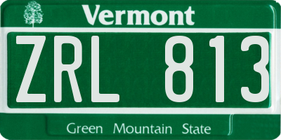 VT license plate ZRL813