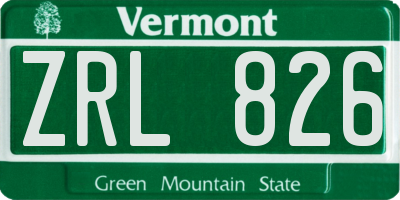 VT license plate ZRL826