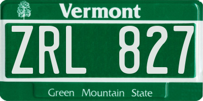 VT license plate ZRL827