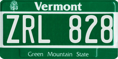 VT license plate ZRL828