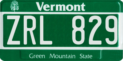 VT license plate ZRL829