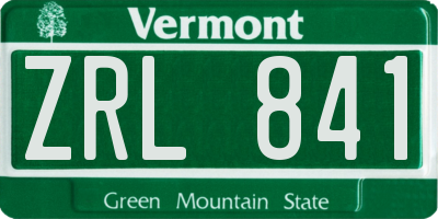 VT license plate ZRL841