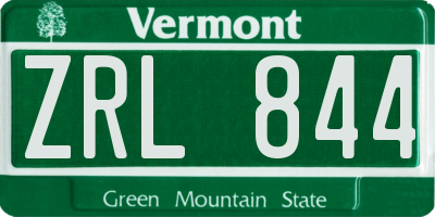 VT license plate ZRL844