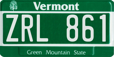 VT license plate ZRL861