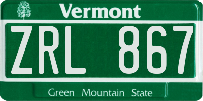 VT license plate ZRL867