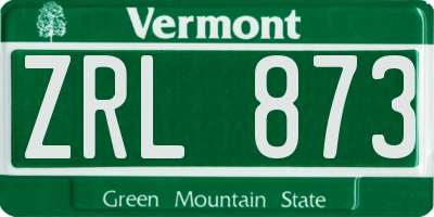 VT license plate ZRL873