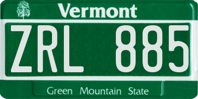 VT license plate ZRL885