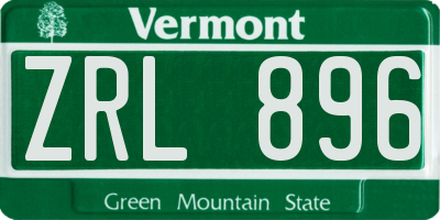 VT license plate ZRL896