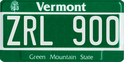 VT license plate ZRL900