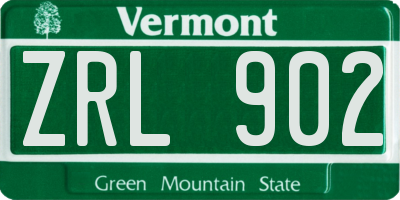 VT license plate ZRL902