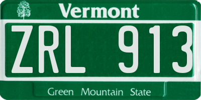 VT license plate ZRL913