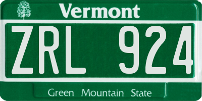 VT license plate ZRL924