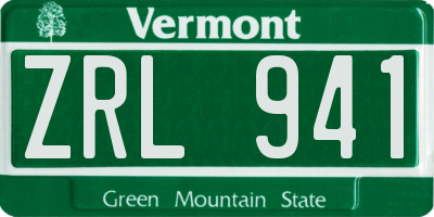 VT license plate ZRL941