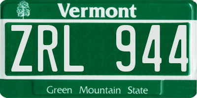 VT license plate ZRL944