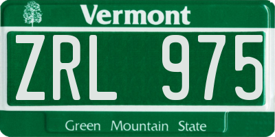 VT license plate ZRL975