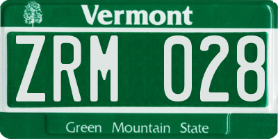 VT license plate ZRM028