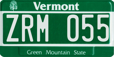 VT license plate ZRM055