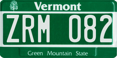 VT license plate ZRM082
