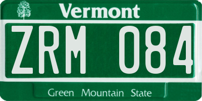 VT license plate ZRM084