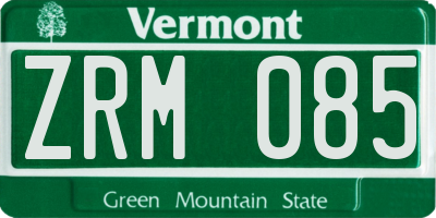 VT license plate ZRM085