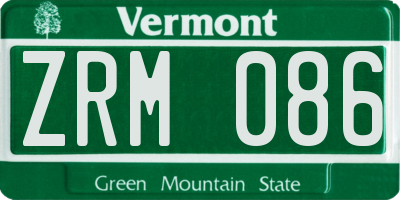 VT license plate ZRM086
