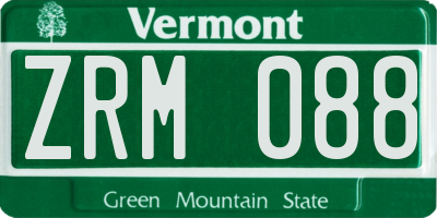 VT license plate ZRM088