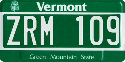 VT license plate ZRM109