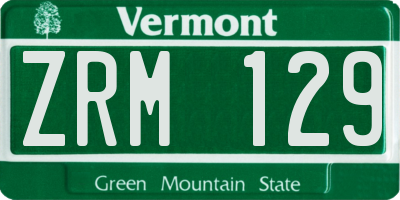 VT license plate ZRM129