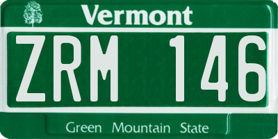 VT license plate ZRM146