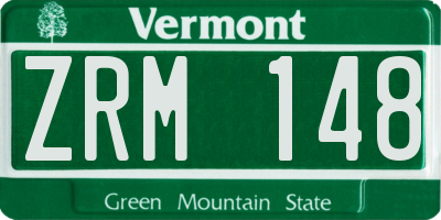 VT license plate ZRM148
