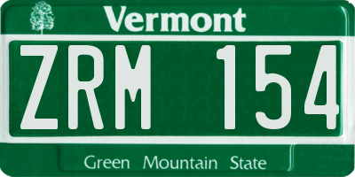 VT license plate ZRM154