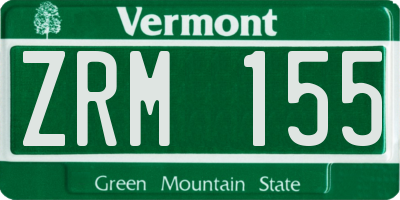 VT license plate ZRM155